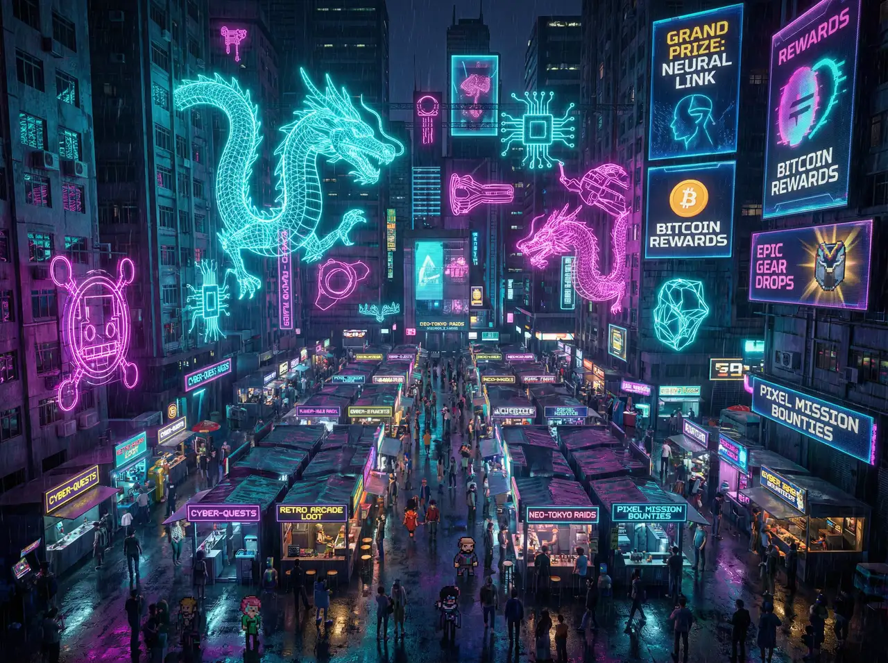 炸金花 不夜城活动广场赛博集市